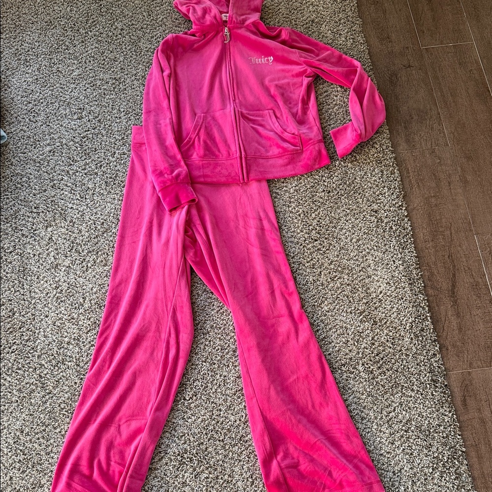 Juicy Couture Fuchsia Velour Hoodie Set